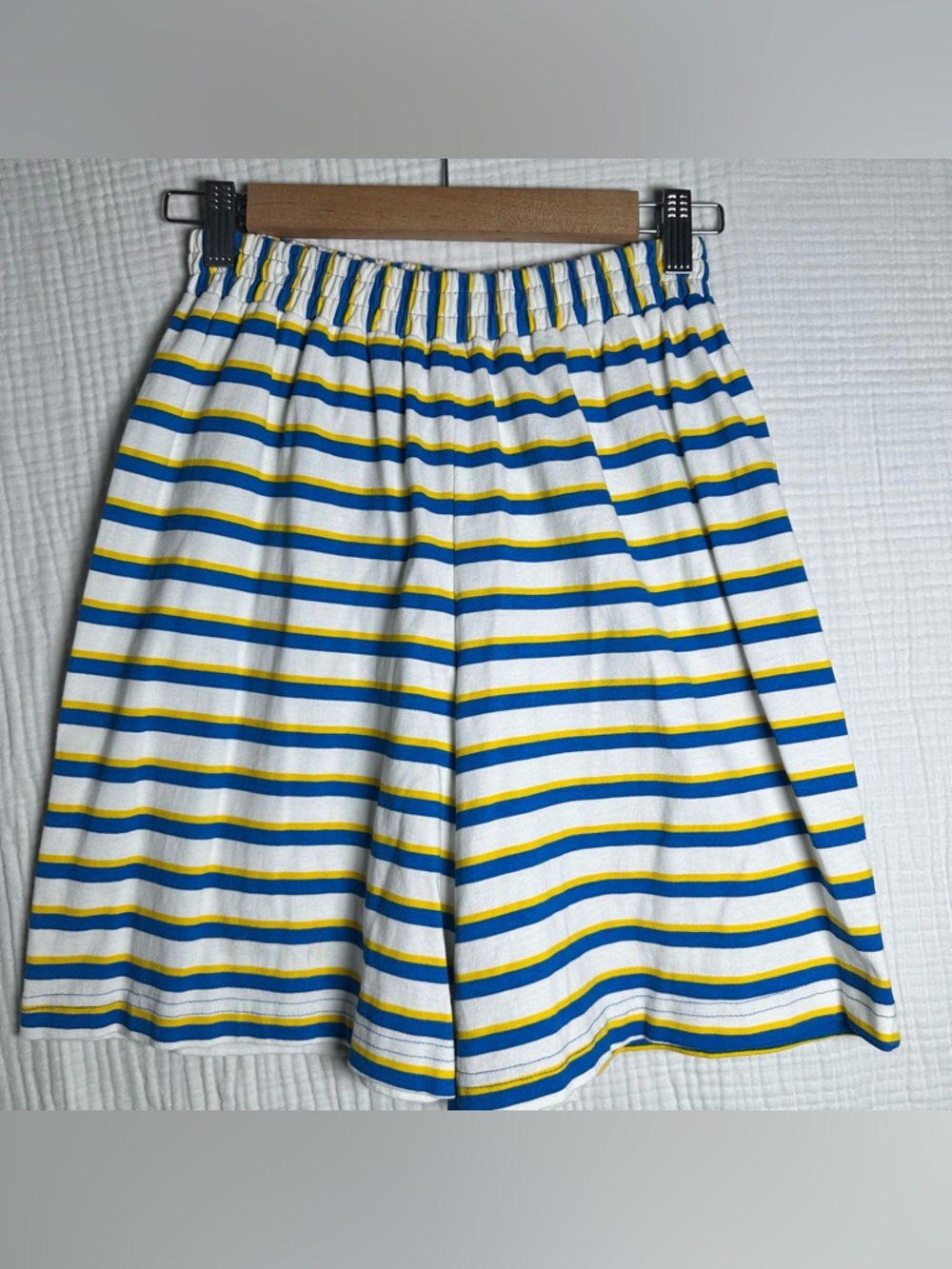 VTG 70’s-VERY RARE-JEAN NATÉ Striped 100% Cotton SHORTS-S-Givey-Michigan-USA